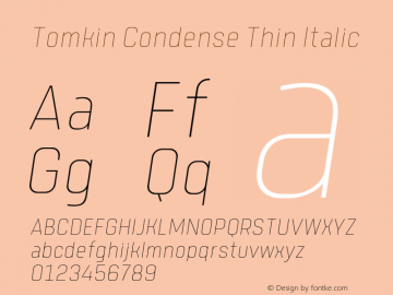 TomkinCondense-ThinItalic Version 1.000 | wf-rip DC20190505图片样张