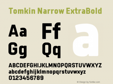 TomkinNarrow-ExtraBold Version 1.000 | wf-rip DC20190505图片样张