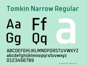 TomkinNarrow-Regular Version 1.000 | wf-rip DC20190505图片样张