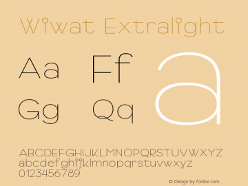 Wiwat Extralight Version 1.001;hotconv 1.0.109;makeotfexe 2.5.65596图片样张