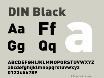 DIN Black Version 001.000 Font Sample