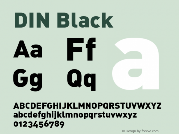 DIN Black Version 001.000 Font Sample