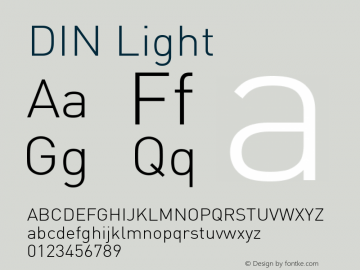 DIN Light Version 001.000 Font Sample