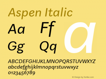 Aspen-Italic Version 1.002图片样张