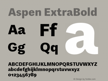 Aspen-ExtraBold Version 1.002图片样张