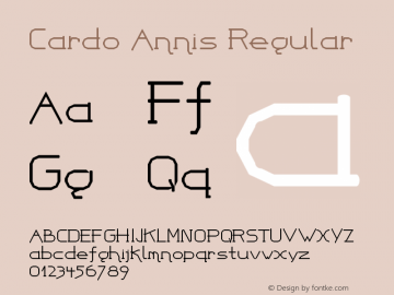 Cardo Annis Regular Version 1.0 Font Sample