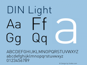 DIN Light Version 001.000 Font Sample