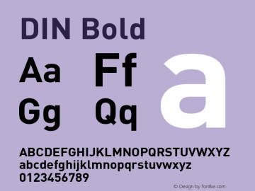 DIN Bold Version 001.000 Font Sample