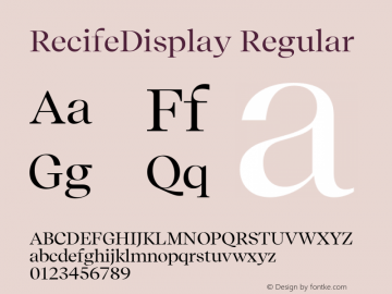 RecifeDisplay Regular Version 1.000图片样张