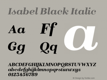 Isabel-Black-Italic Version 1.000 | w-rip DC20161210图片样张