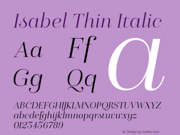 Isabel-Thin-Italic Version 1.000 | w-rip DC20161210图片样张