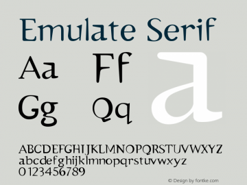 Emulate Serif Version 001.000 Font Sample