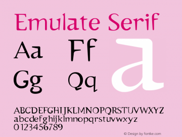 Emulate Serif Version 001.000 Font Sample