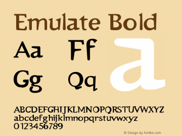 Emulate Bold Version 001.000 Font Sample