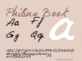 Philing Book Version 1998; 1.0, initial r Font Sample