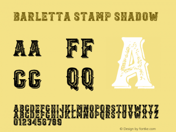 Barletta Stamp Shadow Version 1.002;Fontself Maker 3.1.1图片样张