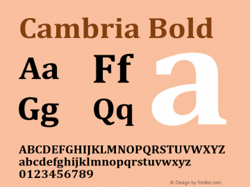 Cambria Bold Version 0.90图片样张