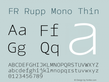 FR Rupp Mono Thin Version 1.000图片样张