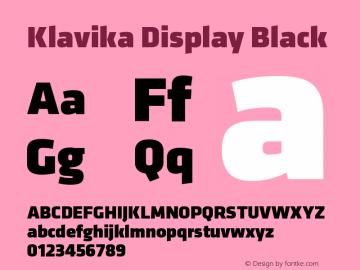 KlavikaDisplay-Black Version 1.000;PS 1.0;hotconv 1.0.88;makeotf.lib2.5.647800图片样张