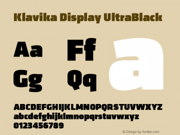 KlavikaDisplay-UltraBlack Version 1.000;PS 1.0;hotconv 1.0.88;makeotf.lib2.5.647800图片样张