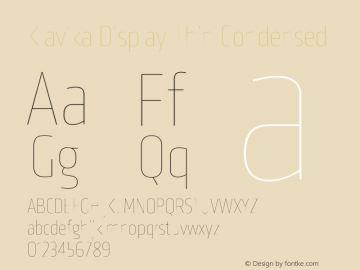 KlavikaDisplay-ThinCondensed Version 1.000;PS 1.0;hotconv 1.0.88;makeotf.lib2.5.647800图片样张