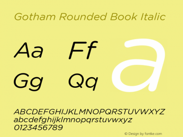 GothamRnd-BookItalic Version 1.301图片样张