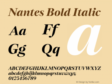 Nantes Bold Italic Version 7.000图片样张