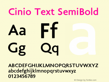 CinioText-SemiBold Version 2.000图片样张