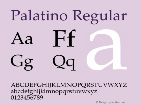 Palatino Regular 1.0图片样张