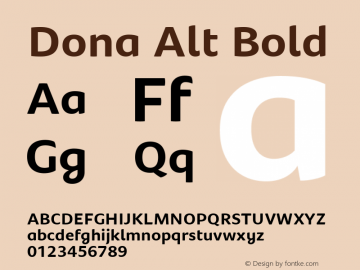 Dona Alt Bold Version 1.000 | wf-rip DC20190805图片样张