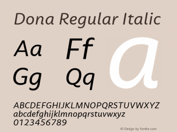 Dona Italic Version 1.000 | wf-rip DC20190805图片样张
