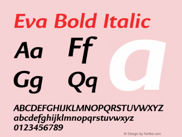 Eva-BoldItalic Version 3.001图片样张