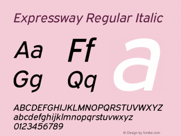 ExpresswayRg-Italic Version 6.000图片样张