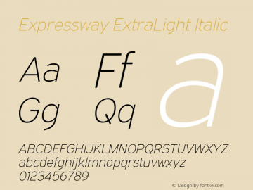 ExpresswayXl-Italic Version 6.000图片样张