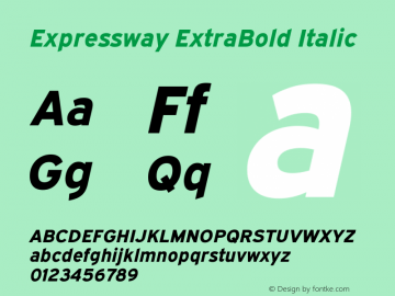 ExpresswayXb-Italic Version 6.000图片样张