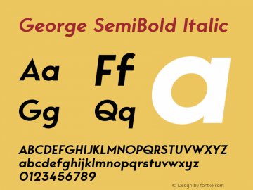 George-SemiBoldItalic Version 1.003图片样张