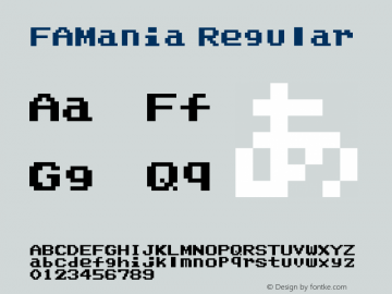 FAMania Regular Version 2.50 Font Sample