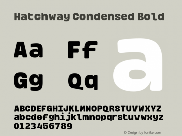 HatchwayCondensed-Bold Version 1.000;hotconv 1.0.109;makeotfexe 2.5.65596图片样张