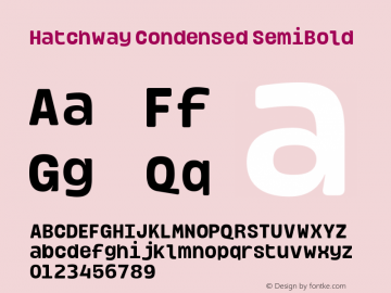 HatchwayCondensed-SemiBold Version 1.000;hotconv 1.0.109;makeotfexe 2.5.65596图片样张