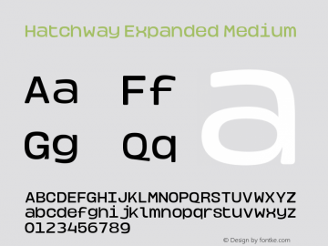 HatchwayExpanded-Medium Version 1.000;hotconv 1.0.109;makeotfexe 2.5.65596图片样张