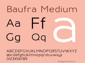 Baufra Medium Version 1.001;PS 001.001;hotconv 1.0.70;makeotf.lib2.5.58329图片样张
