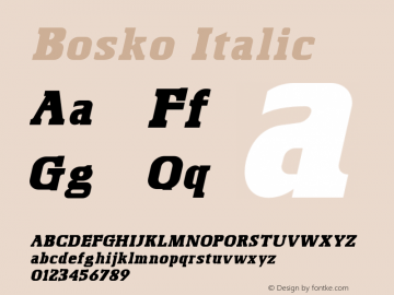 Bosko-Italic 1.000图片样张