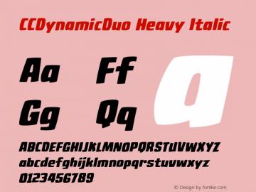 CCDynamicDuo Heavy Italic Version 2.000;hotconv 1.0.109;makeotfexe 2.5.65596图片样张