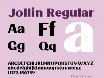 Jollin-Regular Version 1.001图片样张