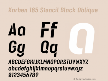 Karben105Stencil-BlackOblique Version 4.000 | wf-rip DC20160615图片样张