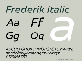 Frederik Regular Italic Version 001.000 February 2019图片样张