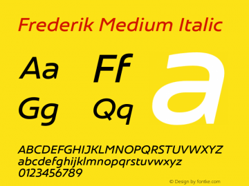Frederik Medium Italic Version 001.000 February 2019图片样张