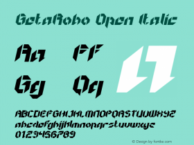 GetaRobo Open Italic Version 001.000图片样张