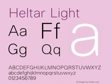 Heltar-Light Version 1.001;PS 001.001;hotconv 1.0.56;makeotf.lib2.0.21325图片样张