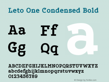 LetoOneCondensed-Bold Version 1.000 2013 initial release图片样张